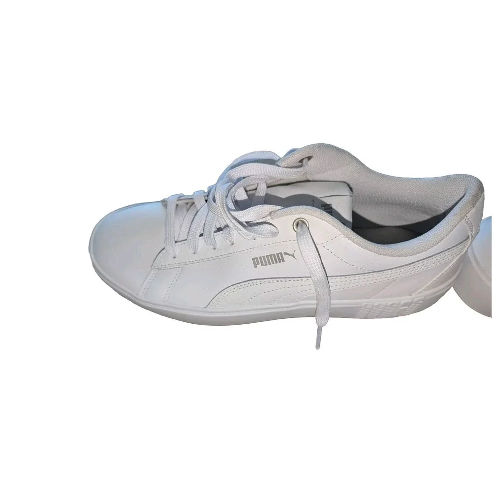 Size 11W - PUMA Smash Platform V2 Triple White W, Please Read Description.